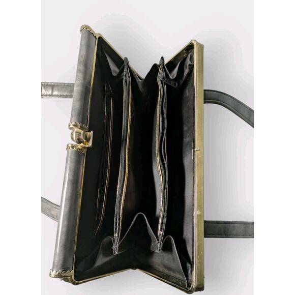 1970s Gray Vinyl Handbag by JR Florida, Vintage Top Handle Purse Retro - Picture 4 of 14